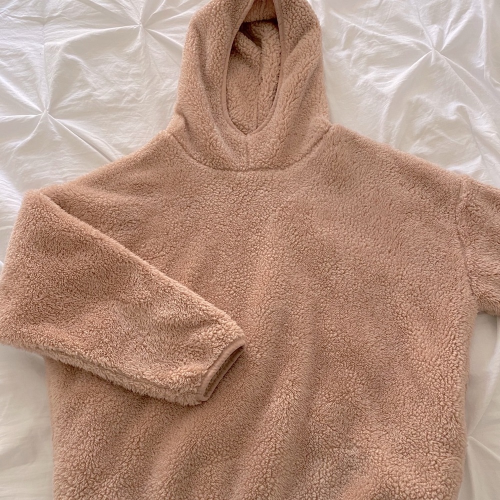 PINK NUDE TEDDY OVER SWEATER